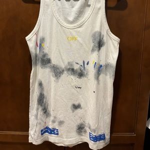 Rare Off-White Multicolor Mens Tank Top Size Large